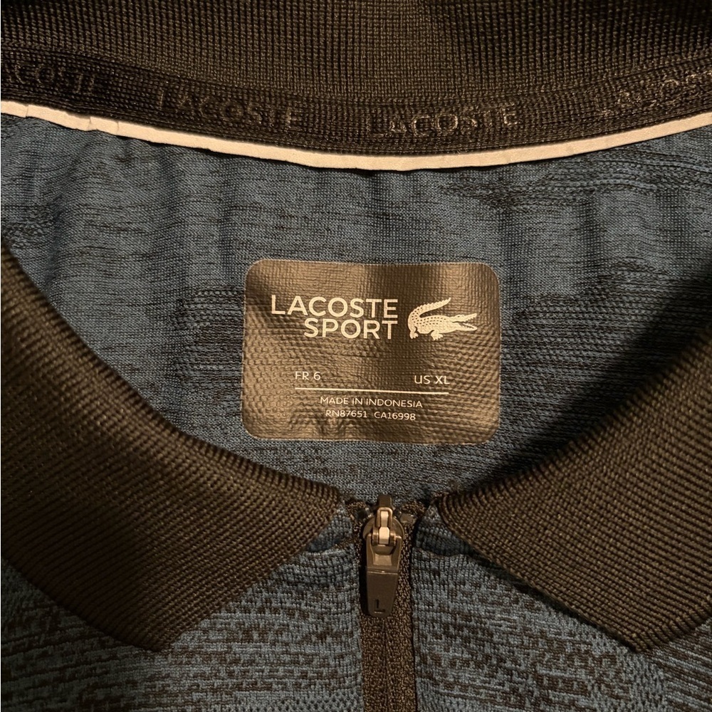 Lacoste Men's Black Blue Camo Polo Shirt Crocodile Logo XL Mint - Picture 2 of 2